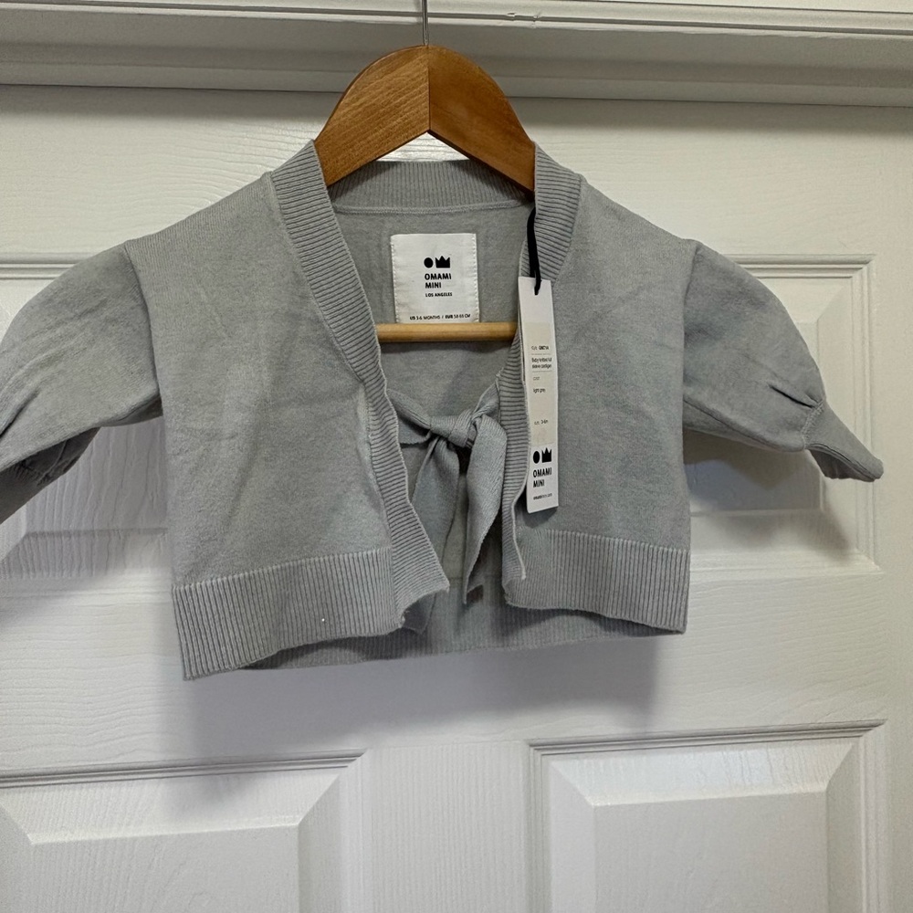 Omamimini Light Gray Knit Cardigan
